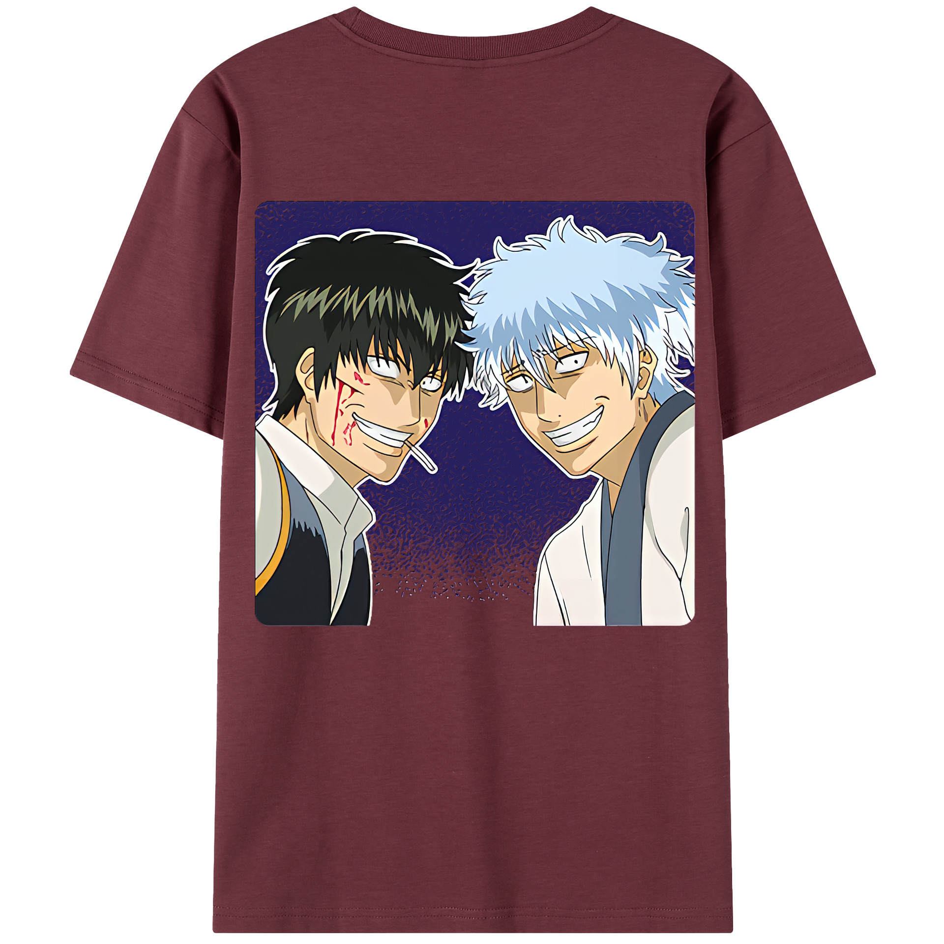 （画像用） ぎんたま 坂田銀時（さかたぎんとき） 神楽 志村新八（しむら しんぱち） GINTAMA Sakata Gintoki Kagura Shimura Shinpachi 綿100％半袖Tシャツ（背面プリント）